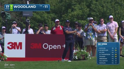 Gary Woodland hits tee shot to 16 feet, sets up birdie on No. 17 at 3M Open