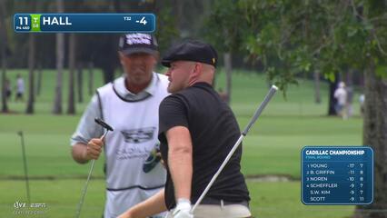 Harry Hall's approach from the sand sets up birdie on No. 11 at Cadillac