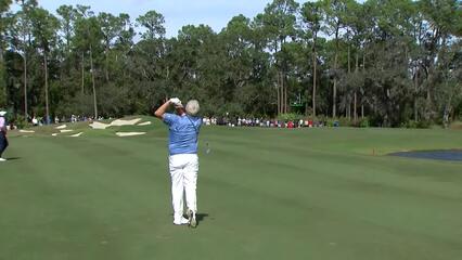Colin Montgomerie goes flag hunting to set up birdie at World Champions Cup