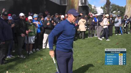 Rory McIlroy sinks 19-foot birdie putt on No. 8 at The Genesis