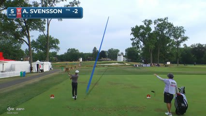 Adam Svensson drains 16-foot putt for birdie on No. 5 at Rocket Classic
