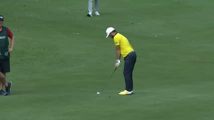 Andy Sullivan dials in his approach on No. 16 at Mexico Championship