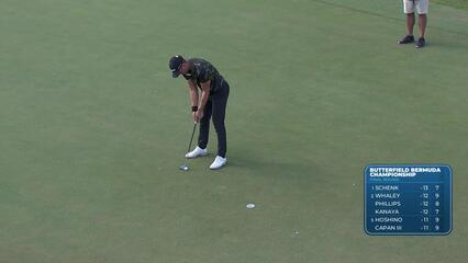 Niklas Norgaard makes putt for birdie on No. 11 at Butterfield Bermuda