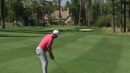 Rod Pampling’s hole-out eagle approach at Barracuda