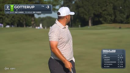 Chris Gotterup sinks 22-foot birdie putt on No. 2 at FedEx St. Jude
