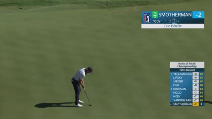 Austin Smotherman sinks 32-foot birdie putt on No. 16 at Bank of Utah