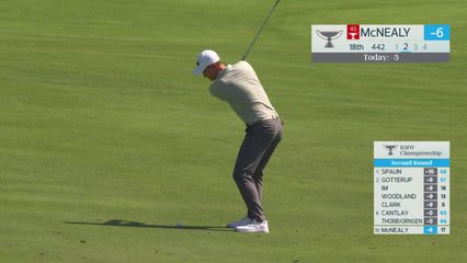 Maverick McNealy's 111-yard approach sets up birdie on No. 18 at BMW Championship