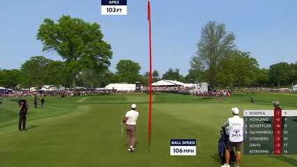 Brooks Koepka sticks approach to set up birdie at the PGA Championship