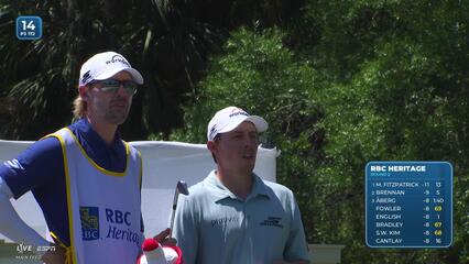 Matt Fitzpatrick holes 33-foot shot for birdie on No. 14 at RBC Heritage