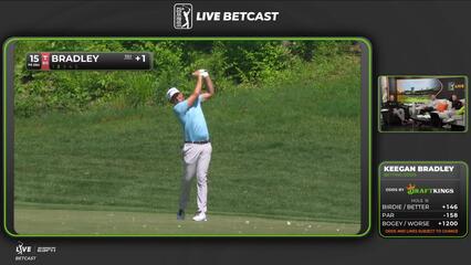 Keegan Bradley makes birdie on No. 15 at the Memorial