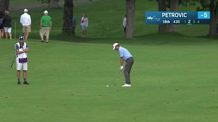 Tim Petrovic attacks the flagstick to set up birdie at Ally Challenge