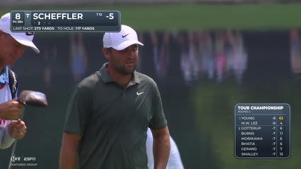 Scottie Scheffler's 117-yard approach sets up birdie on No. 8 at TOUR Championship