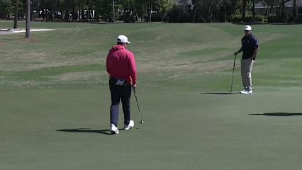 Trey Winstead drains the birdie putt at Club Car Championship
