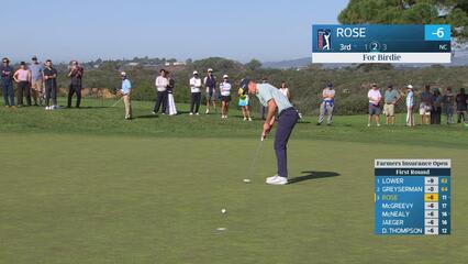 Justin Rose makes birdie on No. 3 at Farmers