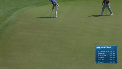 Bud Cauley sinks 35-foot birdie putt on No. 18 at RBC Heritage