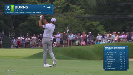 Sam Burns makes birdie on No. 9 at Travelers