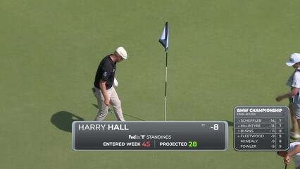 Harry Hall chips in for birdie on No. 9 at BMW Championship