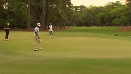 Satoshi Kodaira holes birdie putt from the fringe at RBC Heritage