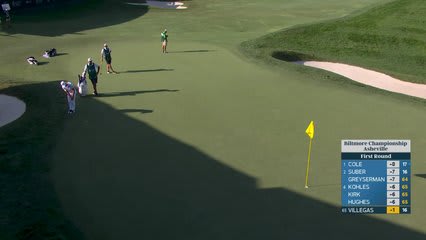 Camilo Villegas sinks 3-foot putt for birdie on No. 17 at Biltmore Championship