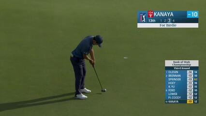 Takumi Kanaya sinks 8-foot putt for birdie on No. 13 at Bank of Utah