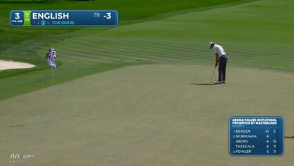Harris English sinks 38-foot birdie putt on No. 3 at Arnold Palmer