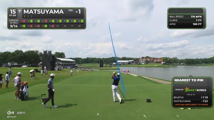Hideki Matsuyama hits tee shot to 14 feet, sets up birdie on No. 15 at TOUR Championship