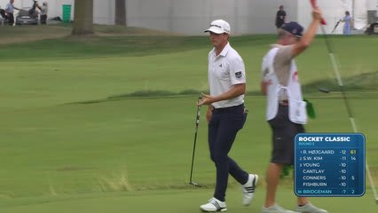 Jacob Bridgeman holes 13-foot approach for birdie on No. 3 at Rocket Classic