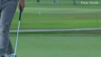 Justin Lower makes a birdie on No. 16 at Utah
