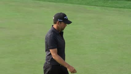 Erik Compton jams home his 19-foot par putt at Valspar