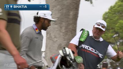 Akshay Bhatia hits 173-yard tee shot to 2 feet on No. 17 at Procore