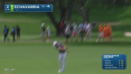 Nico Echavarria gets up-and-down from 120 yards for birdie on No. 2 at Charles Schwab