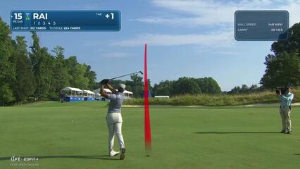 Aaron Rai makes birdie on No. 15 at Wyndham