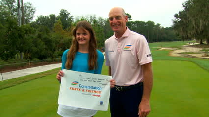 Car accident survivor hits ceremonial tee shot at FURYK & FRIENDS