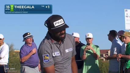 Sahith Theegala makes 16-foot eagle putt on No. 15 at WM Phoenix Open