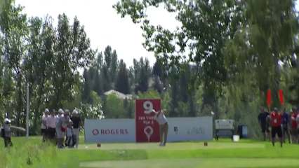 Freddie Jacobson makes birdie on No. 9 at Rogers Charity Classic
