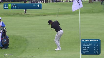 Aaron Rai sinks 6-foot birdie putt on No. 11 at The Genesis
