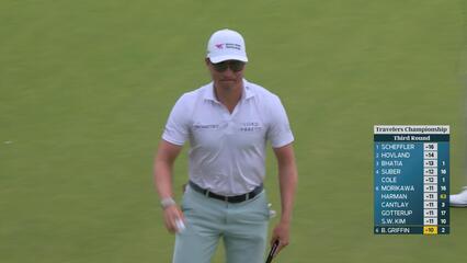 Ben Griffin drains 15-foot birdie putt on No. 2 at Travelers