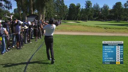 Marco Penge taps in from 3 feet for birdie on No. 1 at The Genesis