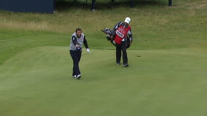 Andrew "Beef" Johnston makes a beautiful chip-in at The Open