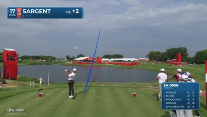 Gordon Sargent sinks 18-foot birdie putt on No. 17 at 3M Open