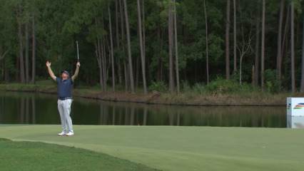 Tim Petrovic drains long birdie putt at FURYK & FRIENDS