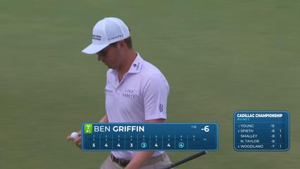 Ben Griffin sinks 6-foot putt for birdie on No. 8 at Cadillac
