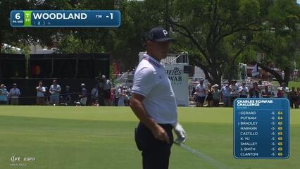 Gary Woodland sinks 11-foot birdie putt on No. 6 at Charles Schwab