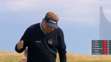 Paul Broadhurst buries long-range birdie putt at The Senior Open