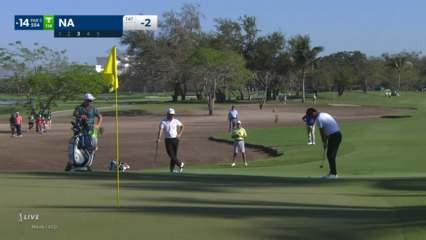 Kevin Na makes birdie on No. 14 at Mexico Open