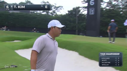 Tom Kim sinks 4-foot putt for birdie on No. 6 at TOUR Championship