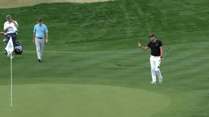 Brett Stegmaier chips in for eagle on No. 16 at CareerBuilder