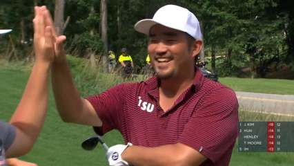 John Huh's 213-yard tee shot runs up to 4 inches  at Wyndham