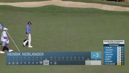 Henrik Norlander makes birdie putt on No. 11 at World Wide Technology