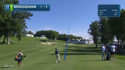 Jacob Bridgeman sinks 4-foot putt for birdie on No. 17 at John Deere